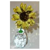 swarovski crystal sunflower in vase flower dreams