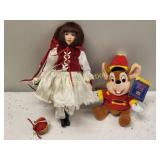 Walt Disney red riding hood doll & timothy mouse