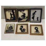 6 reverse painted silhouettes Deltex too!