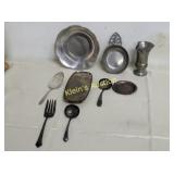 9 pcs gorham's silver plate & pewter