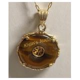 vtg gold filled tigers eye necklace Asian!