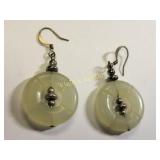 lime green jade? earrings cold to the touch
