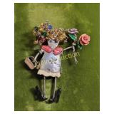 carrette by ganz vtg brooch sterling & gold?