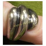 sterling silver shell style ring sz 6 1/4