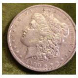 1900 Morgan silver dollar us coin AU