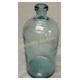 antique aqua glass apothecary bottle 10 1/2'