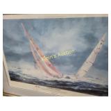 Sailboats Coming Home by John Gable artist signed/
