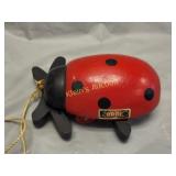 1960's brio wooden ladybug pull toy