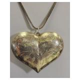 gorgeous all sterling puffy heart necklace