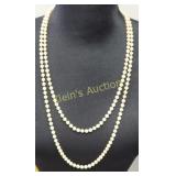 vintage cultured pearls necklace 58' x 14KG clasp
