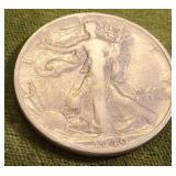 1940 S walking liberty silver half dollar fine!