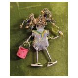 carrette by ganz sterling silver & gold wire brooc