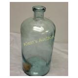 antique aqua glass apothecary bottle 10'