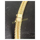 14K yellow gold 14mm mesh necklace 16' beauty!
