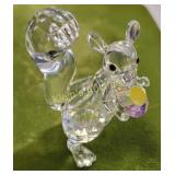 swarovski squirrel holding a diamond in orig pkg