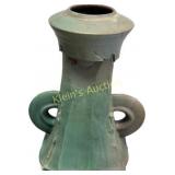 teco pottery style celedon pottery large vase 14'