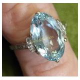 platinum diamonds appx 5 carat aquamarine