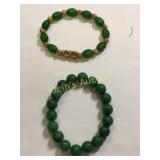 pair of jade vtg bracelets one size