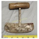 antique primitive hand forged mezzaluna knife