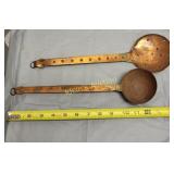french hammered copper ladle & skimmer spoons