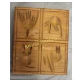 vtg springerle cookie mold board w/ label