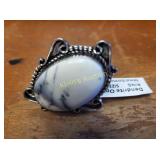 Dendrite opal ring silver