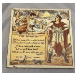 vtg tile trivet walter crane the boaster mosaic t
