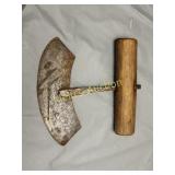 antique half moon herb/food chopper hickory handle
