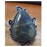pear shaped labarodorite sz 9 silver ring