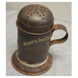 antique made in England tin footed sugar shaker
