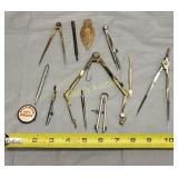 estate lot of vtg drafting instrument compass, rue