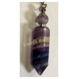 natural large rainbow fluorite stone pendant