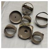 7 antique tin primitive cookie & biscuit cutters