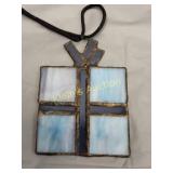 antique slag glass / copper sun catcher gift