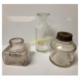 ink wells, and antique perfume bottle lot