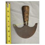 antique leather working half moon round cutter too