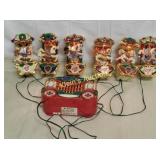 1992 carousel horses Mr Christmas Holiday 7pcs orx