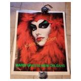 1981 poster Mardi Gras & cotton gauze flag