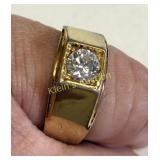 gold plated? costume jewelry ring w. large CZ?
