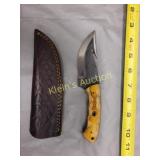 hand made fixed blade hunting knife w. sheath