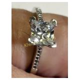 princess cut white sapphire? in sterling ring