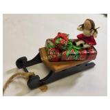 Byers Choice sleigh vintage w/doll & presents