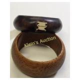 wood carved bangle vtg/ antique bracelets lot of 2