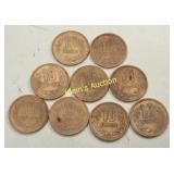 Japanese 10 yen coins showa era Nice lot of 9