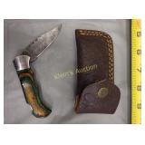 handcrafted folding pocket knife w/sheath