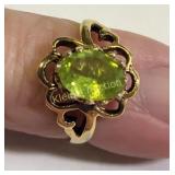 gold filled ring with peridot