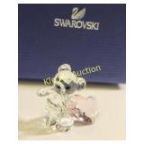 swarovski crystal Kris bear w/pink heart w/orig bx