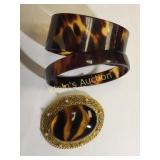 estate jewelry lot 3pcs faux tortoise jewelry