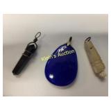 dyed agate, mop, obsidian pendants  lot of 3