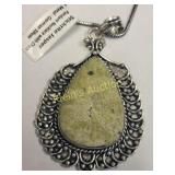 stitchtite jasper pendant w/ chain necklace